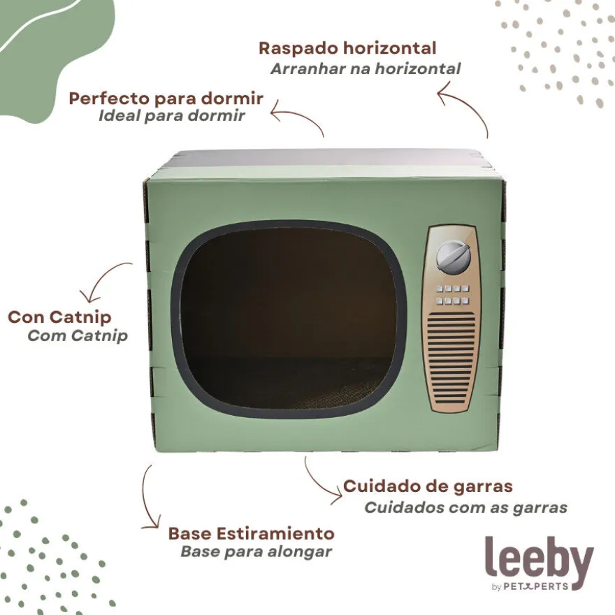 Leeby Tommy TV cama nido rascador de cartón para gatos