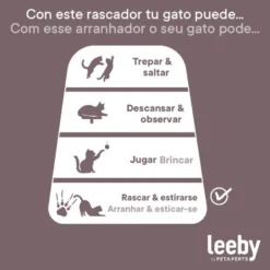 Leeby Walter rascador de cartón horizontal con bola y estampado de peces para gatos