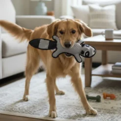 LOVE THE EARTH Peluche Resistente Mapache con Sonido para perros