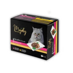 Majesty Adult Slide Mix Bocaditos en salsa lata para gatos – Pack