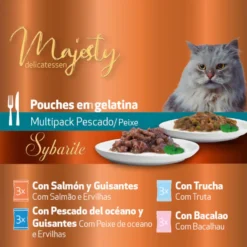 Majesty Multipack Sobres Gelatina Pescado para gatos