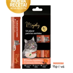 Majesty Salmón con mejillones snack líquido para gatos