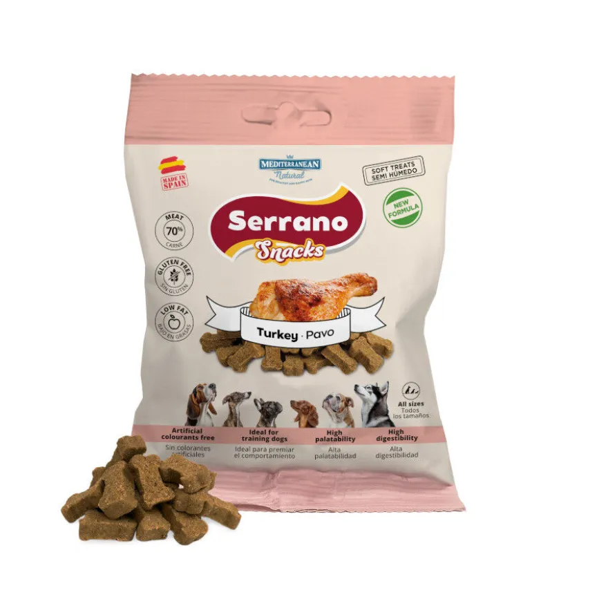 Mediterranean Natural Serrano Galletas Pavo para perros