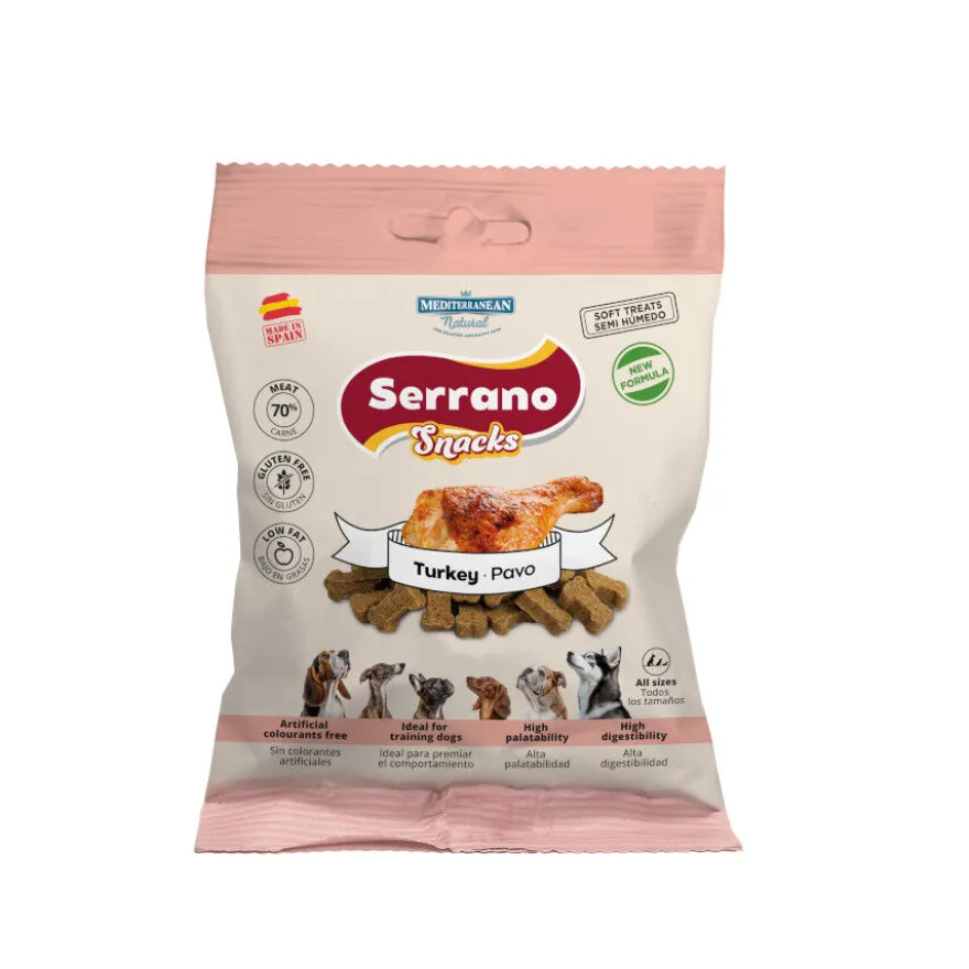 Mediterranean Natural Serrano Galletas Pavo para perros