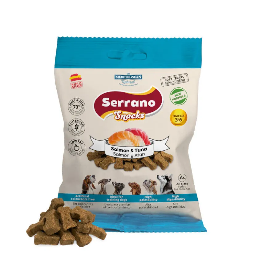 Mediterranean Natural Serrano Galletas Salmón y Atún para perros