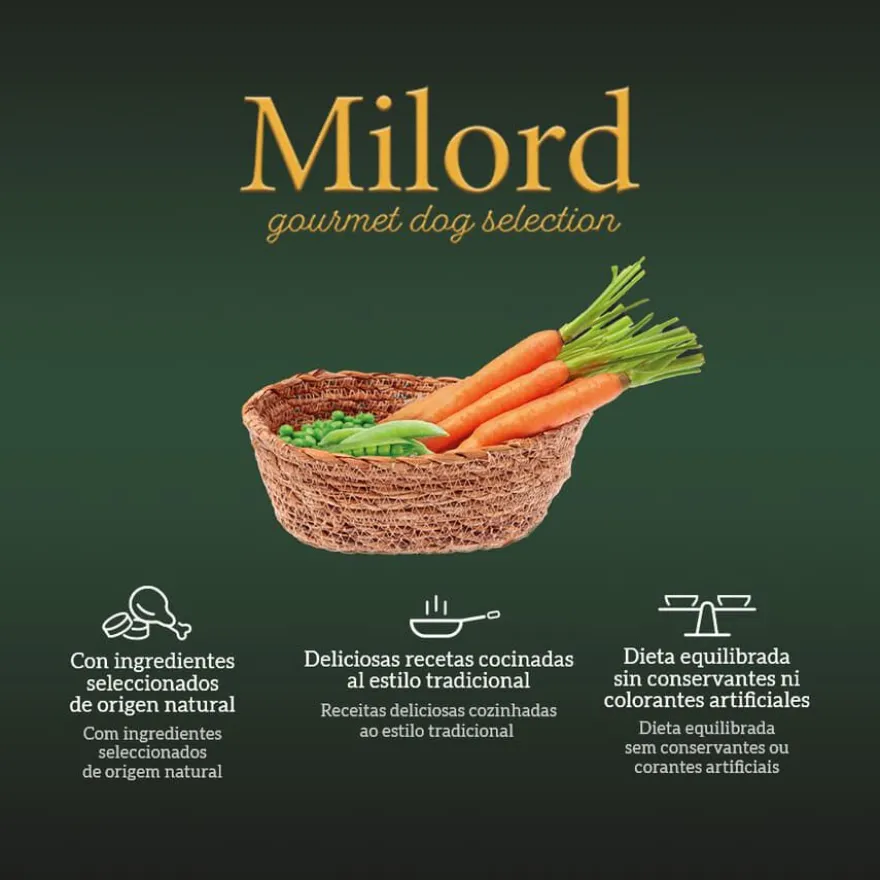 Milord Puppy Buey y Zanahorias con Arroz en paté tarrina