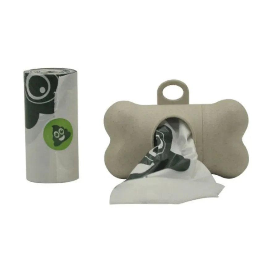 M-pets Poo Bamboo Porta Bolsas Biodegradable + 15 bolsas para heces de perro