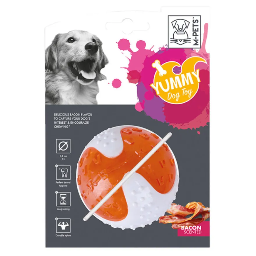 M-Pets Yummy Juguete Bola con Sabor a Tocino para perros