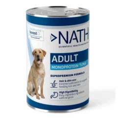 Nath Adult Monoprotein Tuna lata comida húmeda para perros