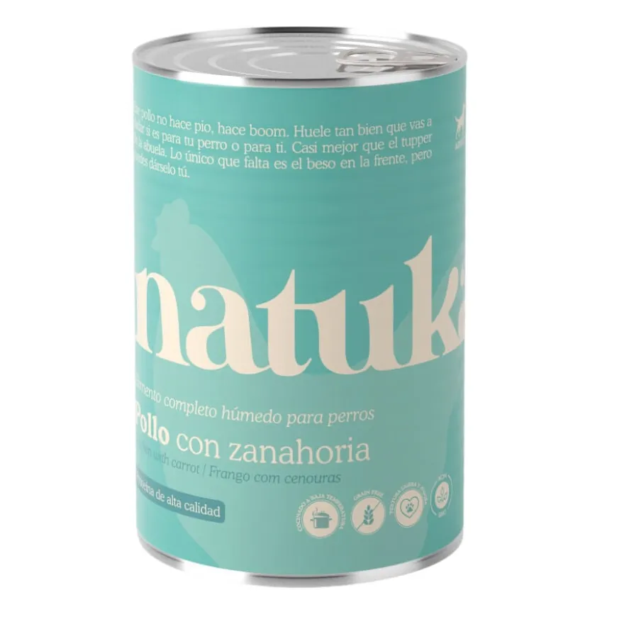 Natuka Comida Húmeda Lata Pollo y Zanahorias para perros
