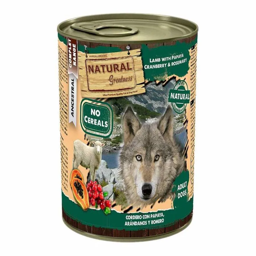 Natural Greatness Cordero con Papaya lata para perros