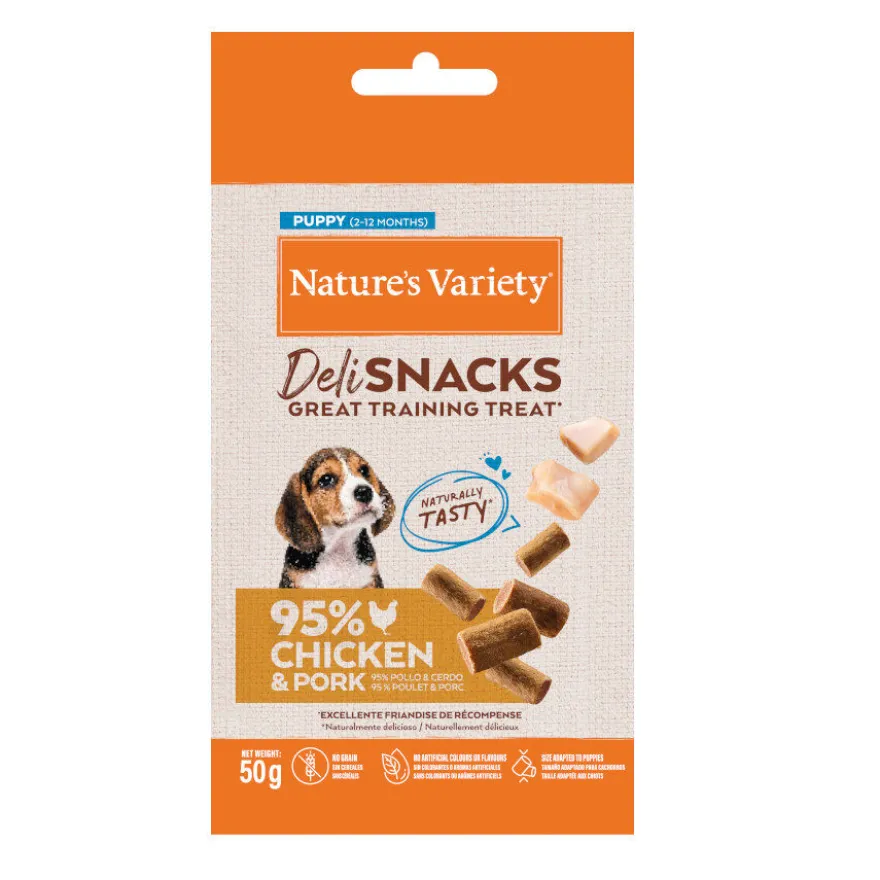 Nature's Variety Bocaditos Deli Snacks Puppy Pollo y Cerdo para perros