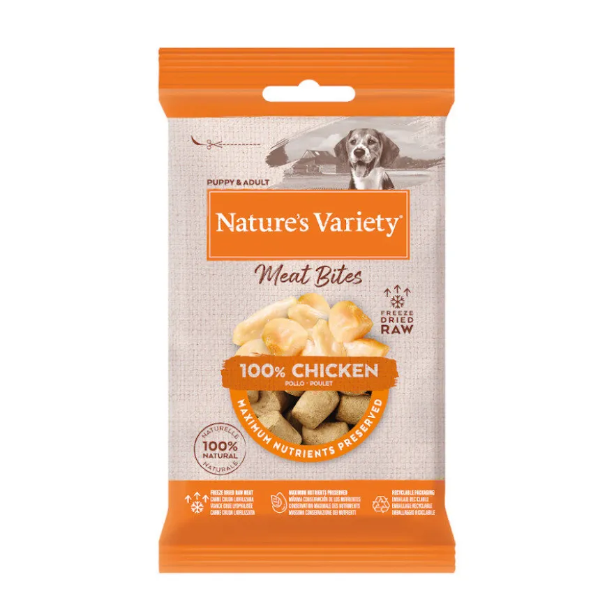 Nature's Variety Bocaditos Meat Bites Pollo Liofilizado para perros