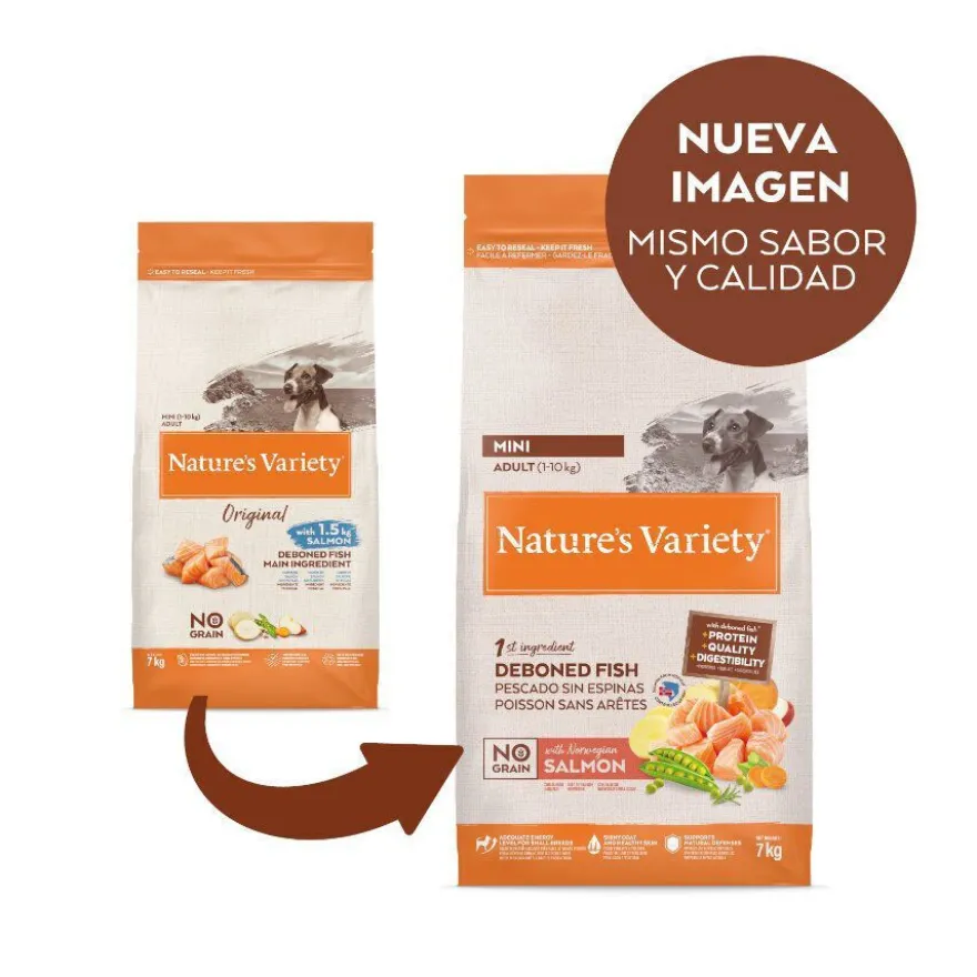 Nature's Variety No Grain Adult Mini Salmón pienso para perros