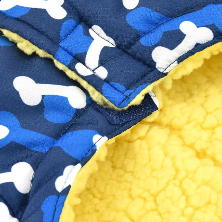 Nayeco Abrigo Acolchado Paws Print Azul para perros