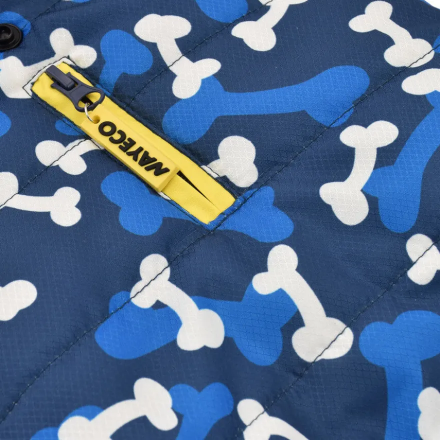 Nayeco Abrigo Acolchado Paws Print Azul para perros