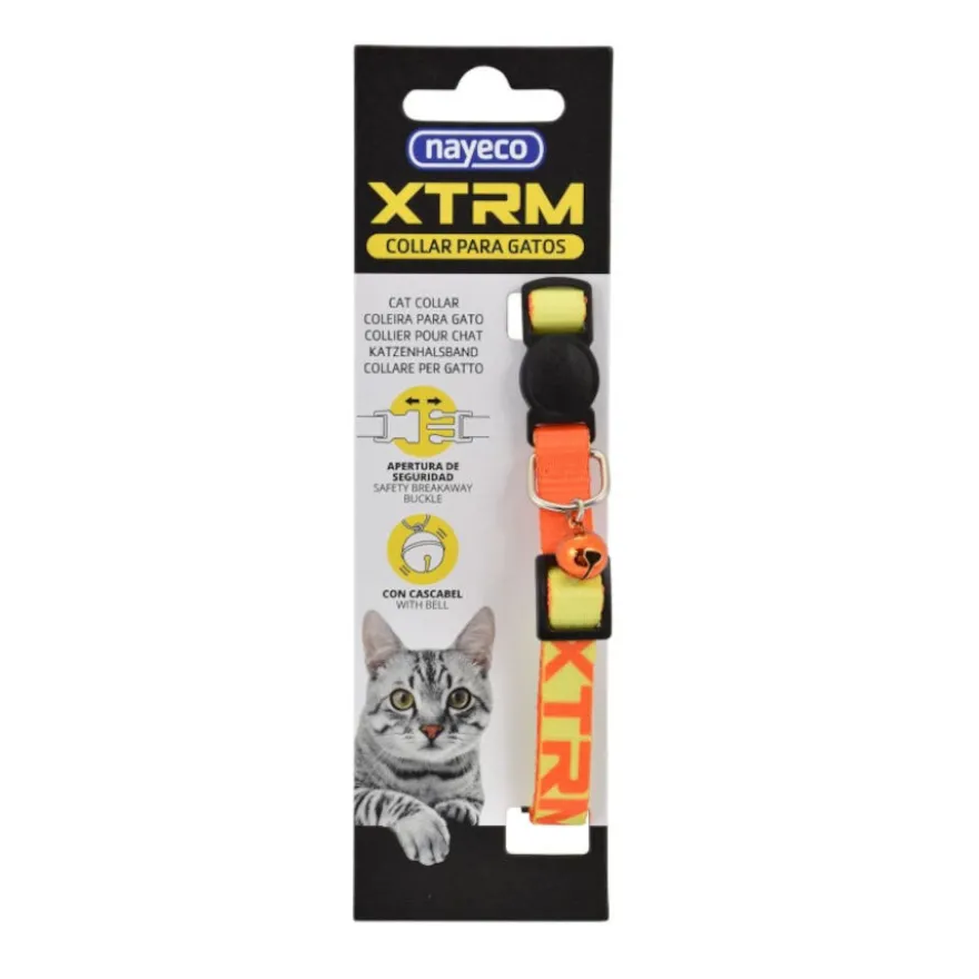 Nayeco X-Trm Neon Flash Naranja y Amarillo collar para gatos
