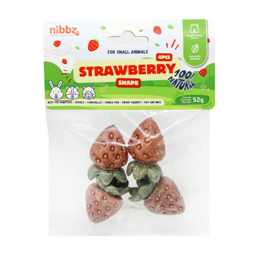 Nibbz Fresas 3D Comestibles complemento alimenticio para roedores