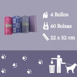 Nice Care Basic Bolsitas Rolls Lavanda para perros