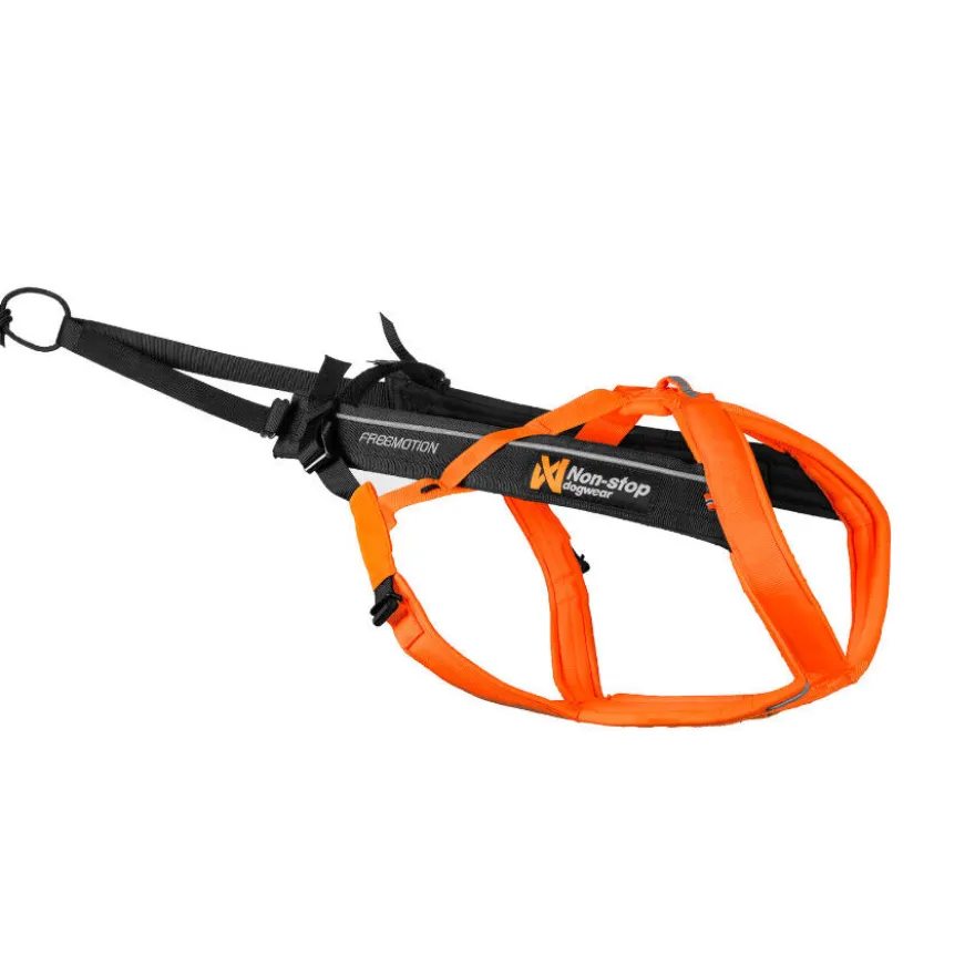 Non-stop dogwear Freemotion Arnés Negro y Naranja para perros