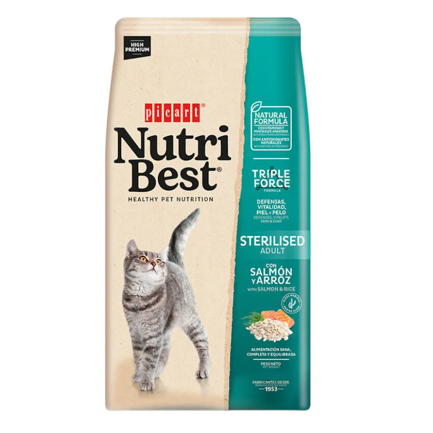 Nutribest Adult Sterilised Salmón y Arroz pienso para gatos