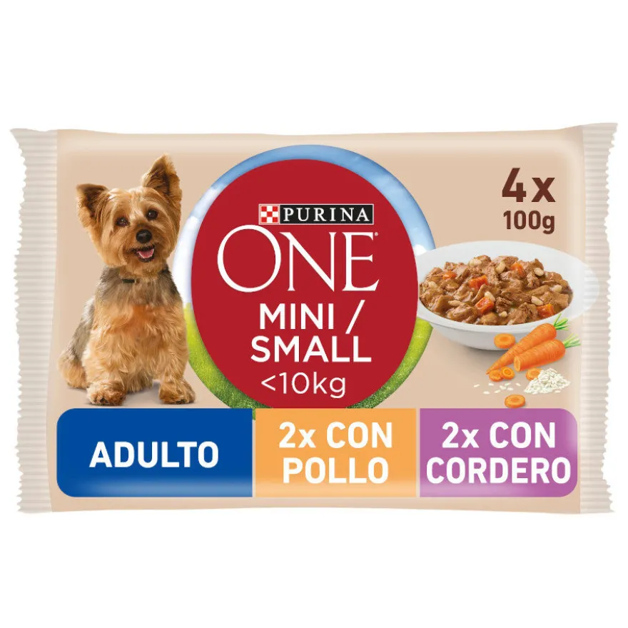 One Adult Mini Small Pollo y Cordero en Salsa sobre para perros