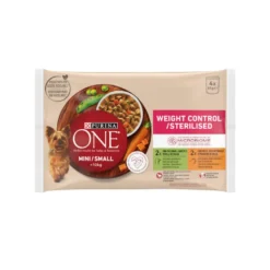 One Adult Mini Small Weight Control Pollo y Pavo en Salsa sobre para perros