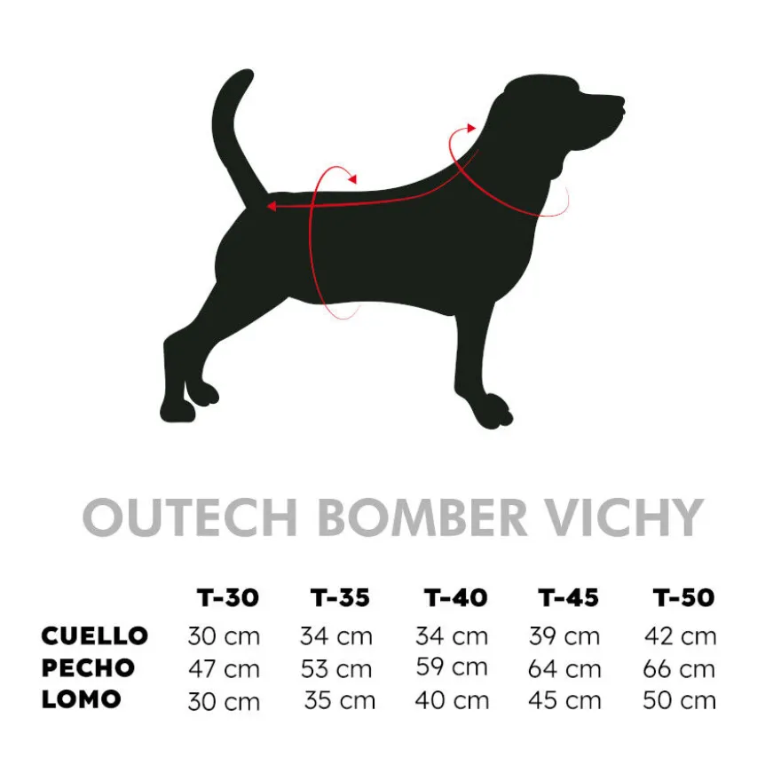 Outech Abrigo Estampado Vichy Azul para perros