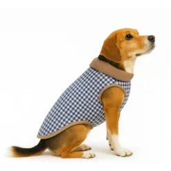 Outech Abrigo Estampado Vichy Azul para perros