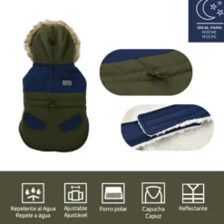 Outech Abrigo Impermeable Verde con Bolsillo para perros