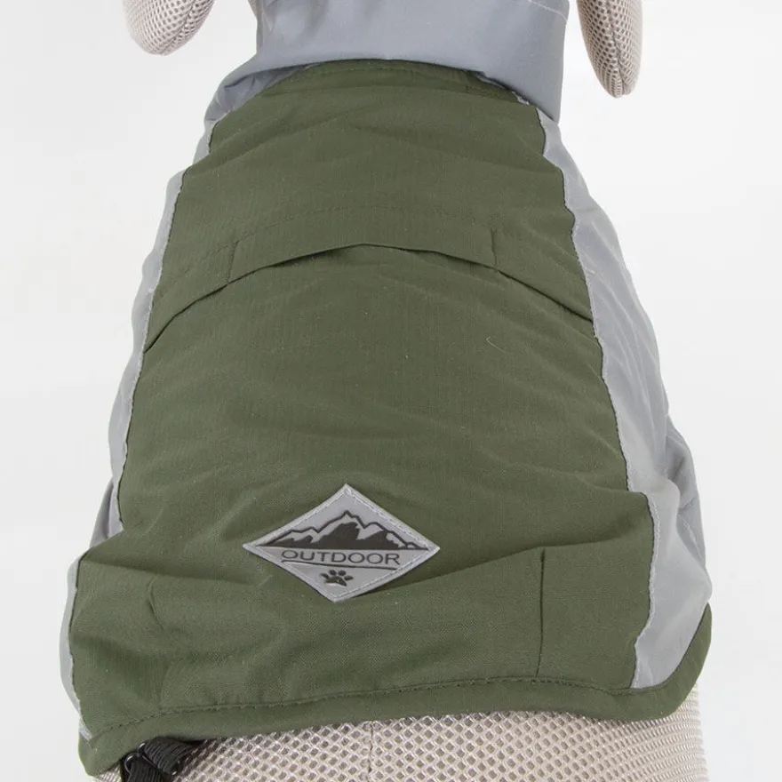 Outech Dakar Impermeable verde para perros