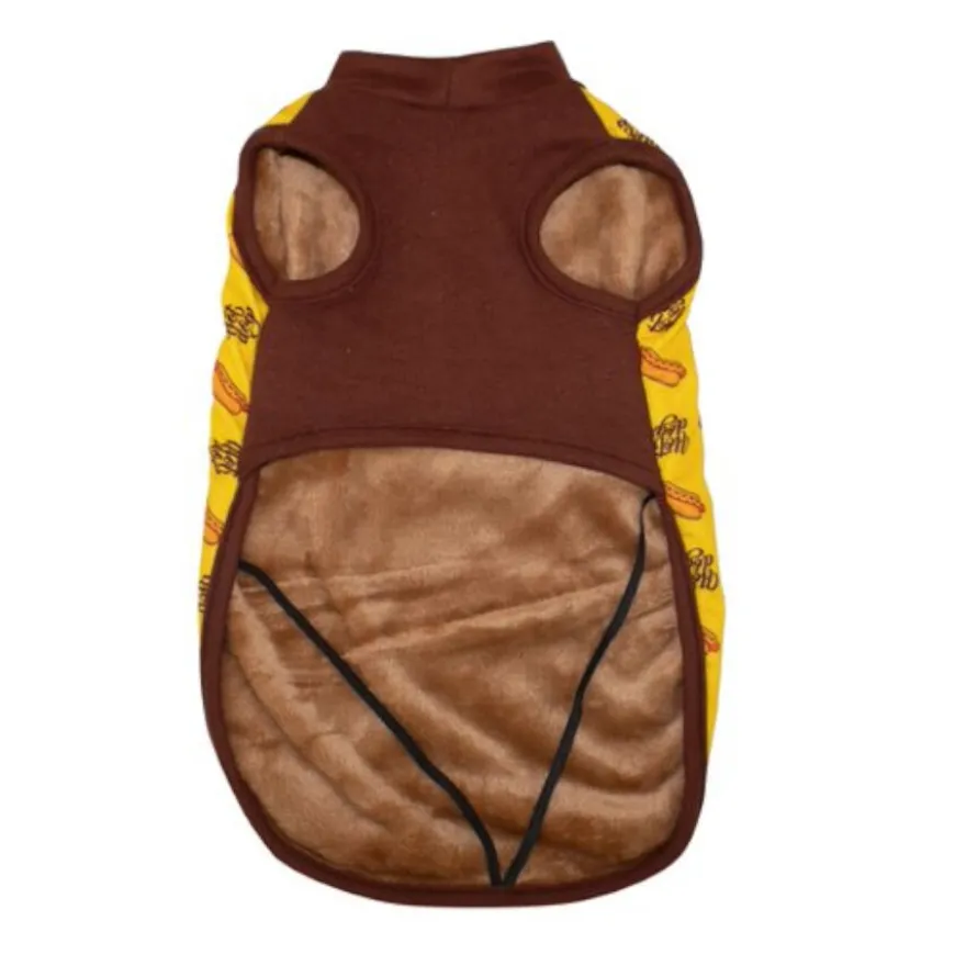 Outech Fleece Hot Dog Sudadera Amarilla para perros