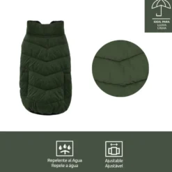 Outech Puffer verde con bolsillos para perros