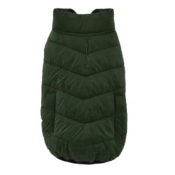 Outech Puffer verde con bolsillos para perros