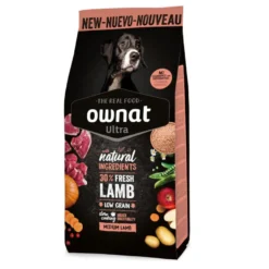 Ownat Medium Ultra Cordero y Arroz pienso para perros