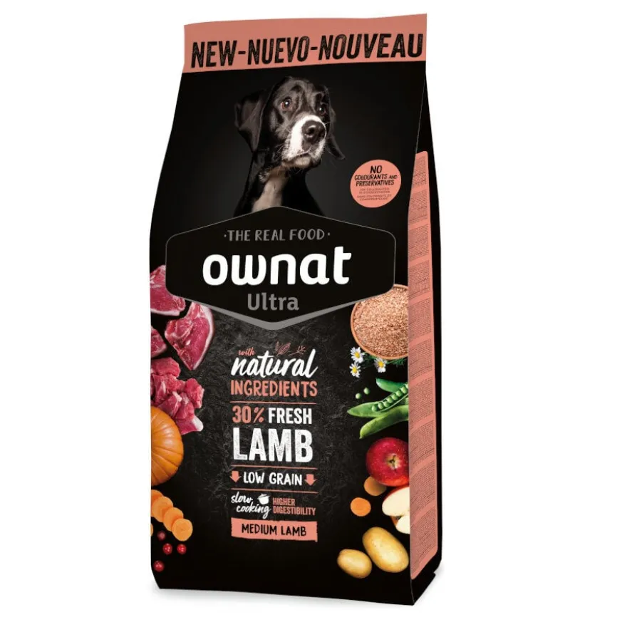 Ownat Medium Ultra Cordero y Arroz pienso para perros