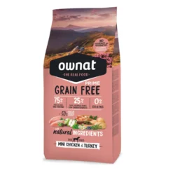 Ownat Mini Prime Grain Free Pollo y Pavo pienso para perros