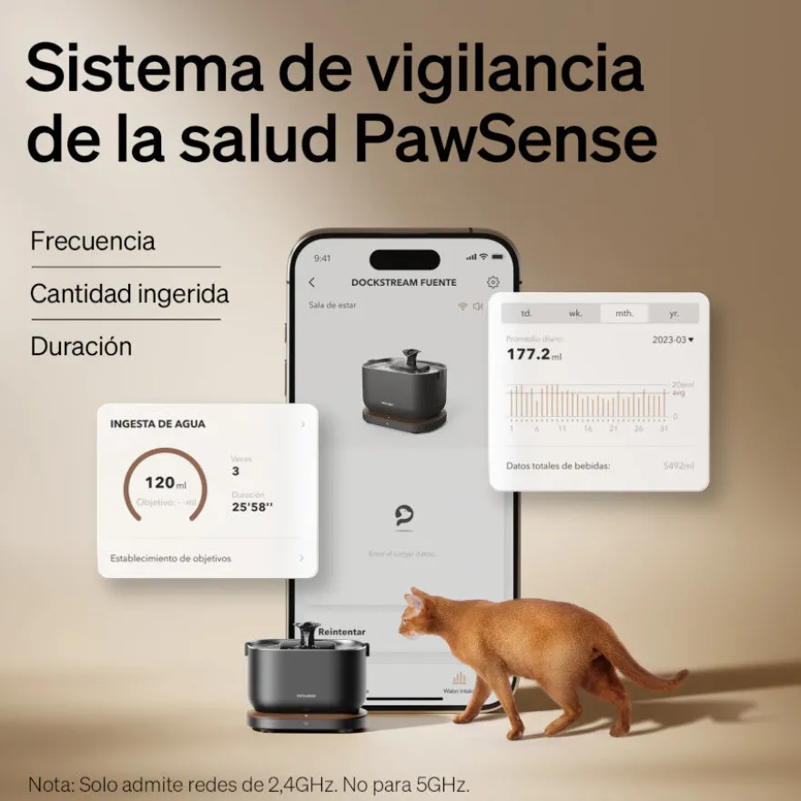 Petlibro Dockstream Fuente inteligente de agua para perros y gatos