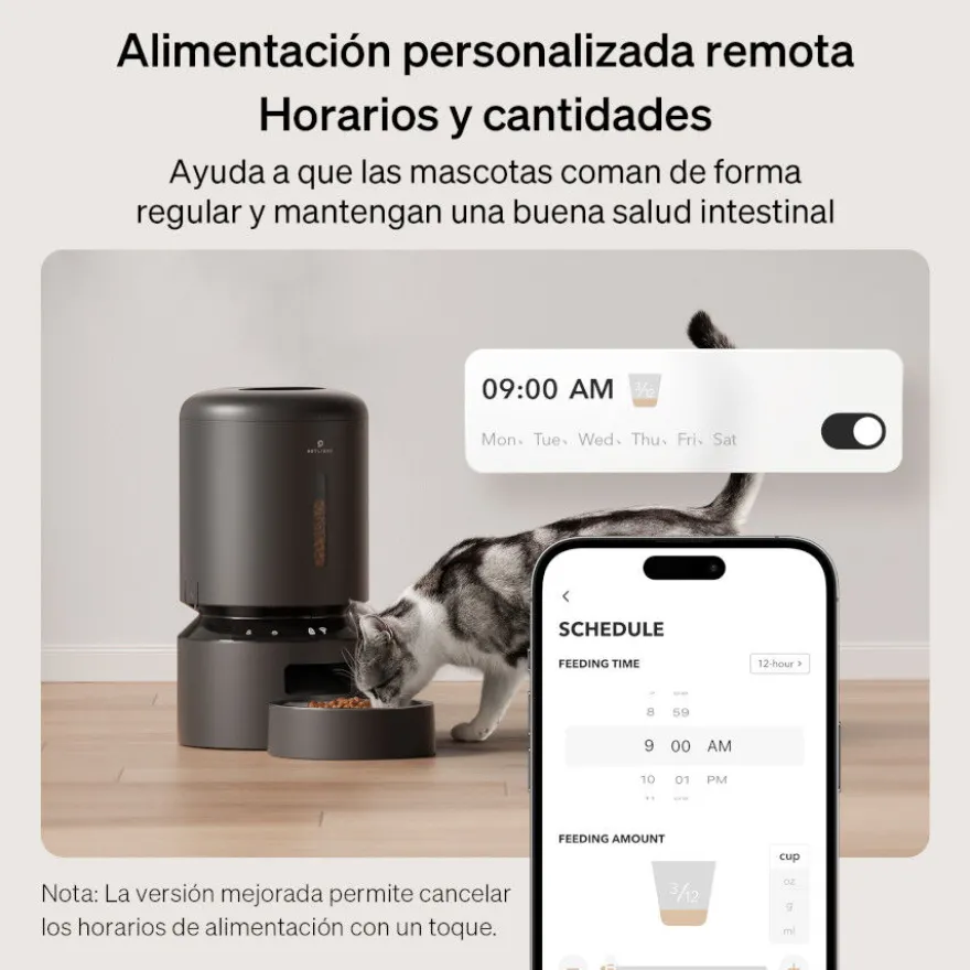 Petlibro Granary Wi-Fi Comedero Automático Negro para perros y gatos