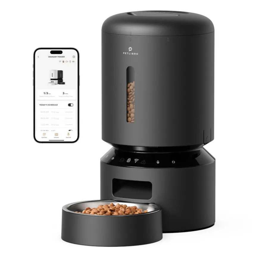 Petlibro Granary Wi-Fi Comedero Automático Negro para perros y gatos