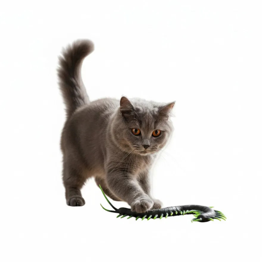 Playology Ciempiés de Plástico para gatos