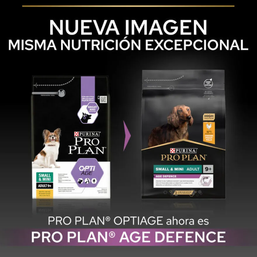 Pro Plan Adult Small y Mini Pollo pienso para perros Sénior +9