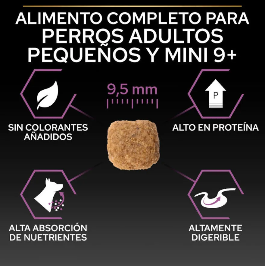 Pro Plan Adult Small y Mini Pollo pienso para perros Sénior +9