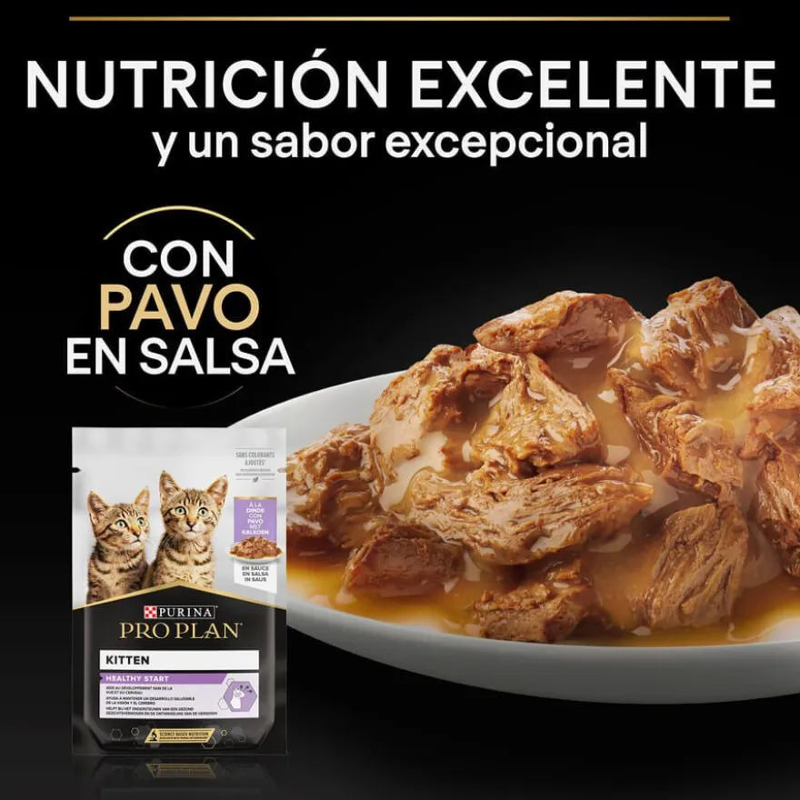 Pro Plan NutriSavour Feline Kitten Pavo en salsa sobre para gatos