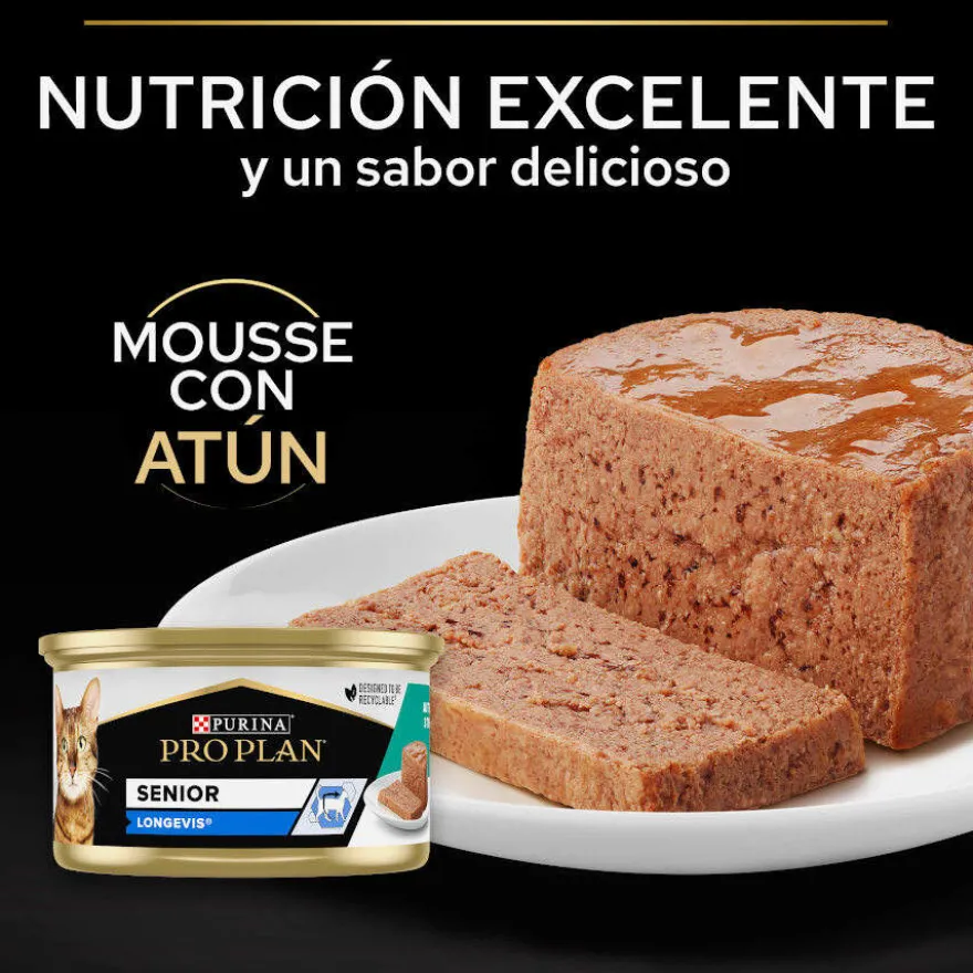 Pro Plan Senior 7+ LONGEVIS Mousse con atún para gatos