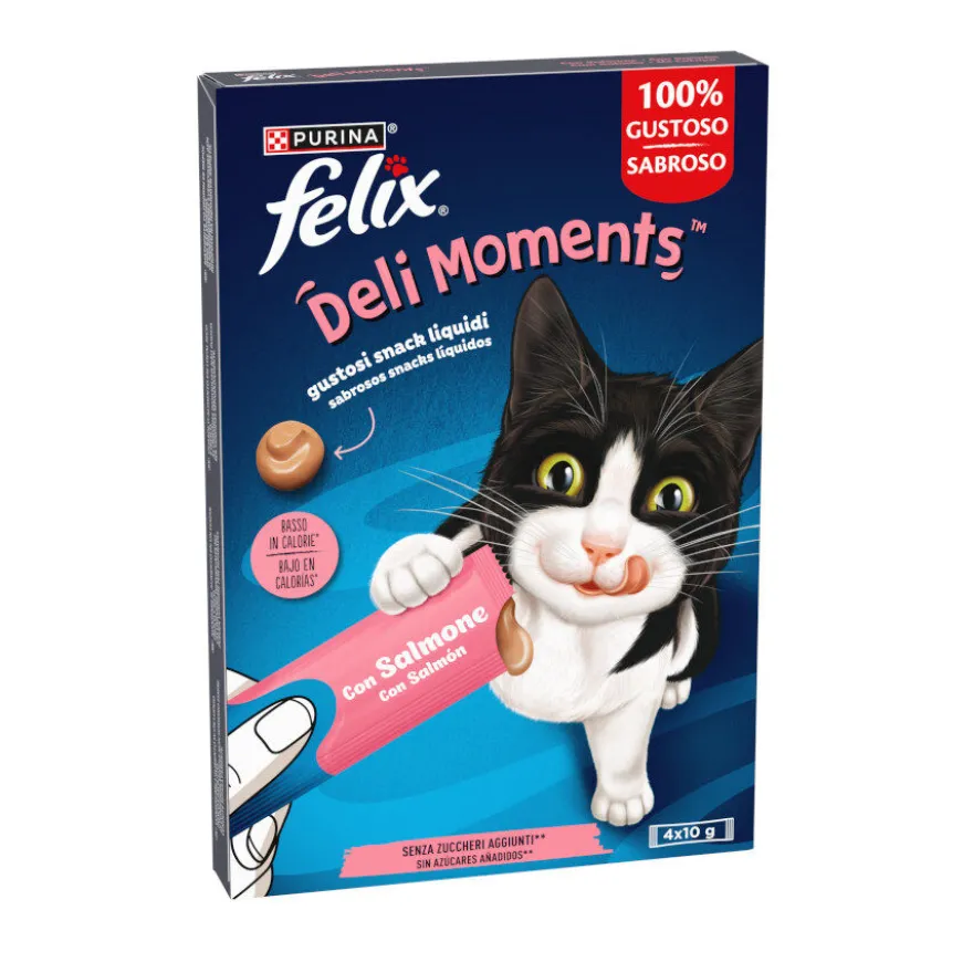 Purina Felix Deli Moments con Salmón Snack líquido para gatos