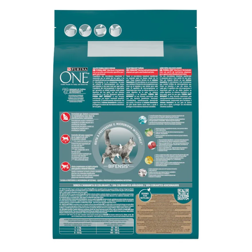 Purina One Adult Bifensis Esterilizado Buey pienso para gatos