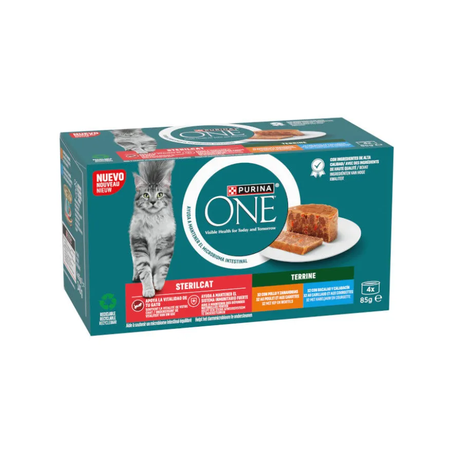 Purina ONE Esterilizado Pollo y Bacalao latas para gatos - Multipack