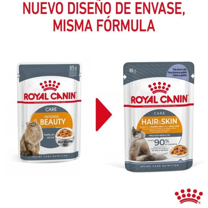 Royal Canin Intense Beauty gelatina sobre para gatos