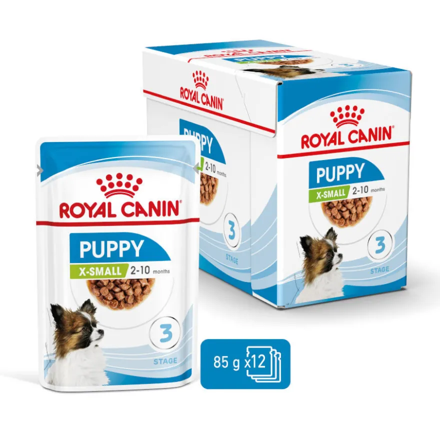 Royal Canin X-Small Puppy Trocitos en Salsa sobre para perros